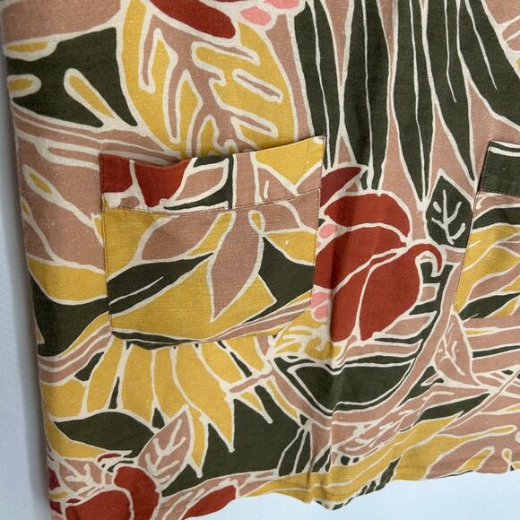 Sezane shift dress tropical leaf print safari casual vacation resort size medium - Picture 3 of 6